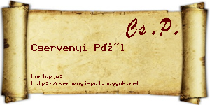 Cservenyi Pál névjegykártya