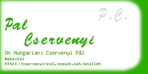 pal cservenyi business card